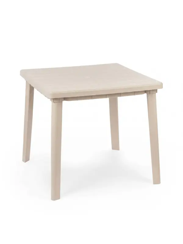 Стол квадратный, 80&times;80&times;74 см, пластиковый, бежевый