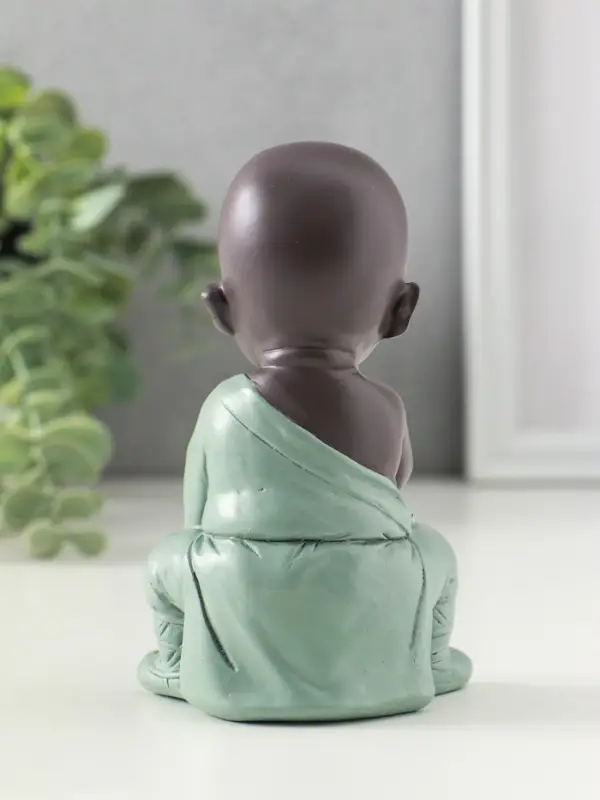 Сувенир полистоун "Маленький будда - медитация" зелёно-коричневый 5,8х7,7х12,3 см