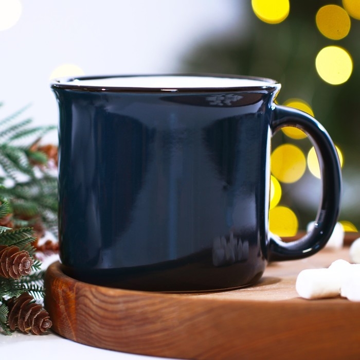 Кружка новогодняя керамическая «Мечты обязательно сбудутся», 450 мл, цвет синий