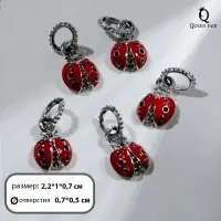 Подвеска «Божья» коровка, цвет красный в серебре