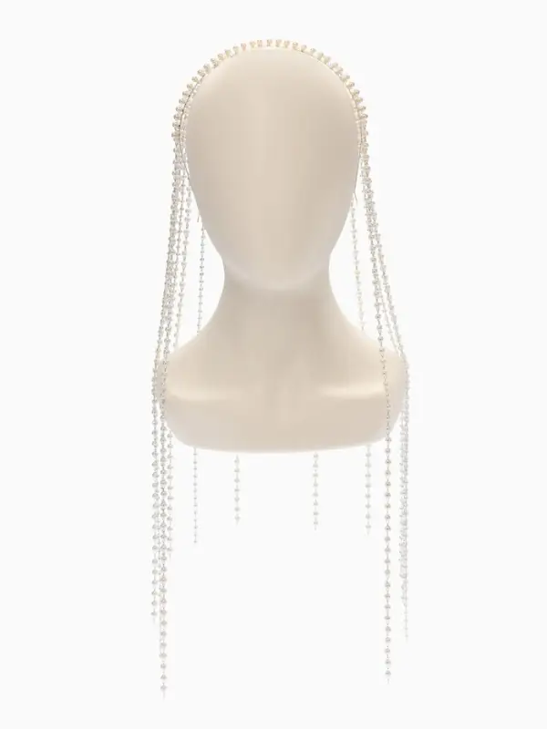 Украшение для волос «Паутина», 50 см, белое в серебре Украшение для волос «Паутина», 50 см, белое в серебре