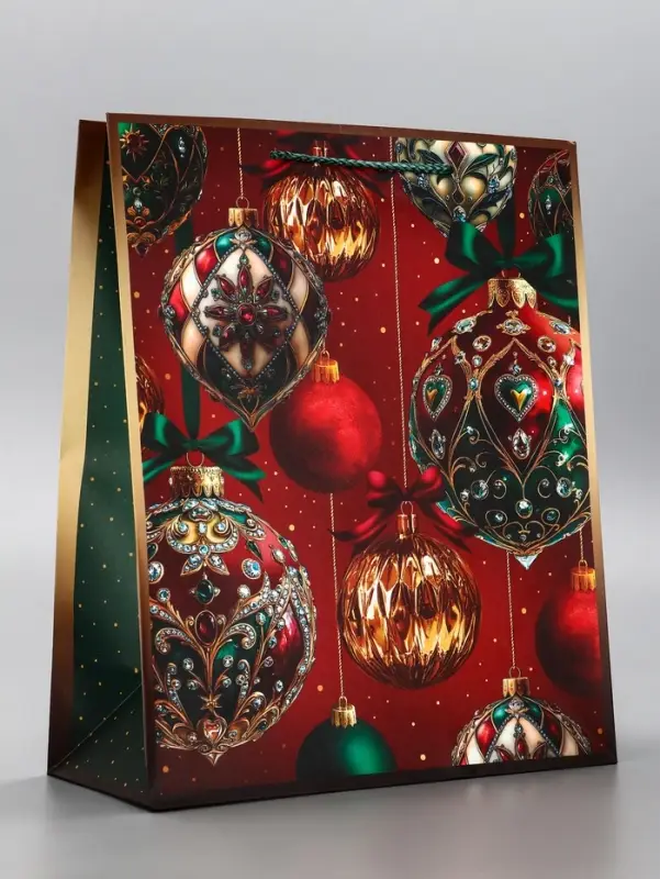 Пакет подарочный новогодний ламинированный, «Новогодняя пора» , 26×12×32 см