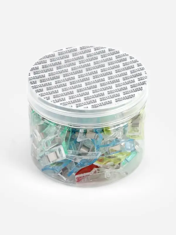 Зажимы для шитья и кроя/прищепки для шитья 1*2,7см (наб 50шт цена за наб) разноцвет в банке   109430