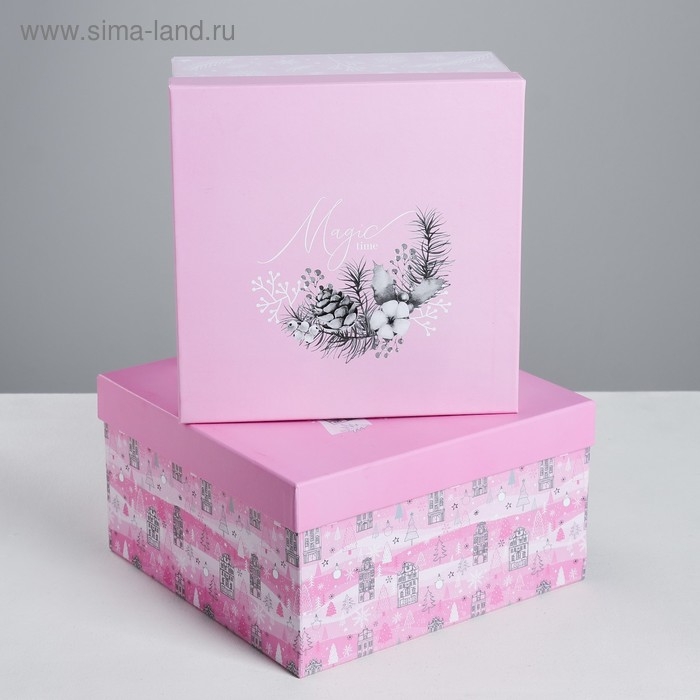 Набор подарочных коробок 3 в 1 «Тренд», 18 х 18 х 10‒22 х 22 х 12 см, Новый год