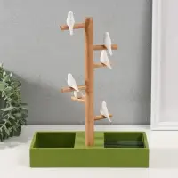 Подставка для украшений &laquo;Птички на дереве&raquo;, зелёный, 24&times;12&times;32 см