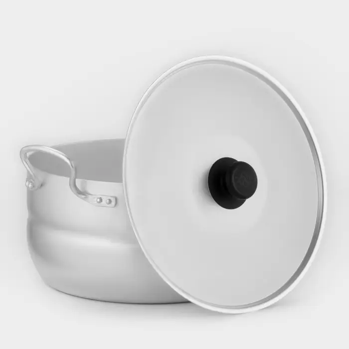 Кастрюля, 6 л, d=26.5 см, с крышкой, штампованный алюминий, серебристая