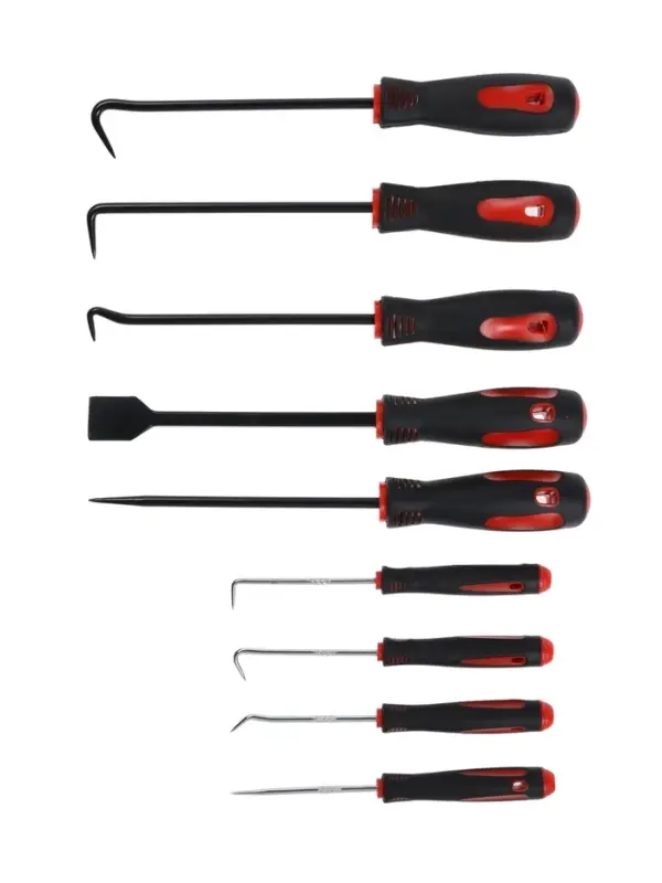 Набор крючков для уплотнительных колец ТУНДРА, усиленные, 2К рукоятки, 75-150 мм, 9 шт.