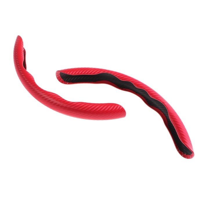 Накладки на руль автомобиля, красные, набор 2 шт Накладки на руль автомобиля, красные, набор 2 шт