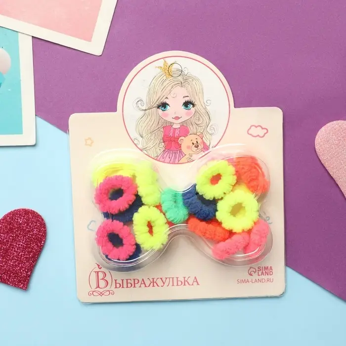 Резинка для волос  Резинка для волос "Карусель" (набор 20 шт±2) колор полоски, 2 см