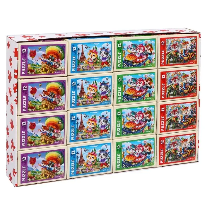 Пазлы «Забавные котики №5», 12 элементов Пазлы «Забавные котики №5», 12 элементов