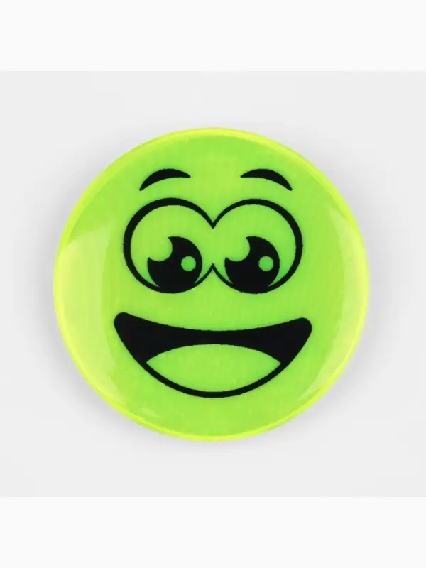 Светоотражающий значок &laquo;Удивлённый смайл&raquo;, d=5.8 см, жёлтый