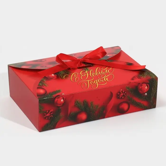 Коробка новогодняя складная «Новогоднее фото», 22 х 15 х 6 см, Новый год Коробка новогодняя складная «Новогоднее фото», 22 х 15 х 6 см, Новый год