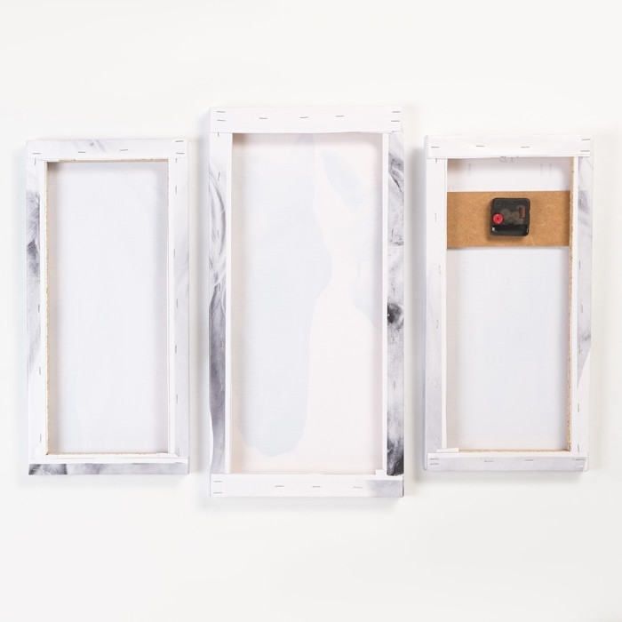 Часы-картина настенные, модульные  Часы-картина настенные, модульные "Лошади", бесшумные, 60 х 80 см, триптих