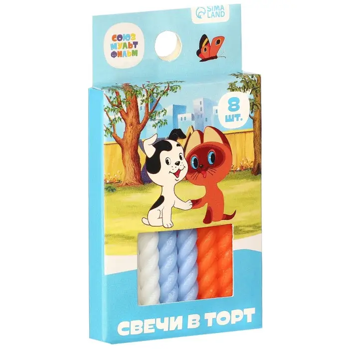 Свечи для торта «Котёнок по имени Гав», 8 штук, Союзмультфильм Свечи для торта «Котёнок по имени Гав», 8 штук, Союзмультфильм