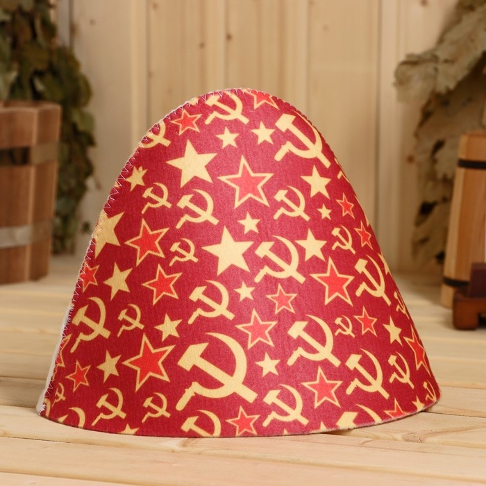 Шапка для бани  Шапка для бани "СССР" принт