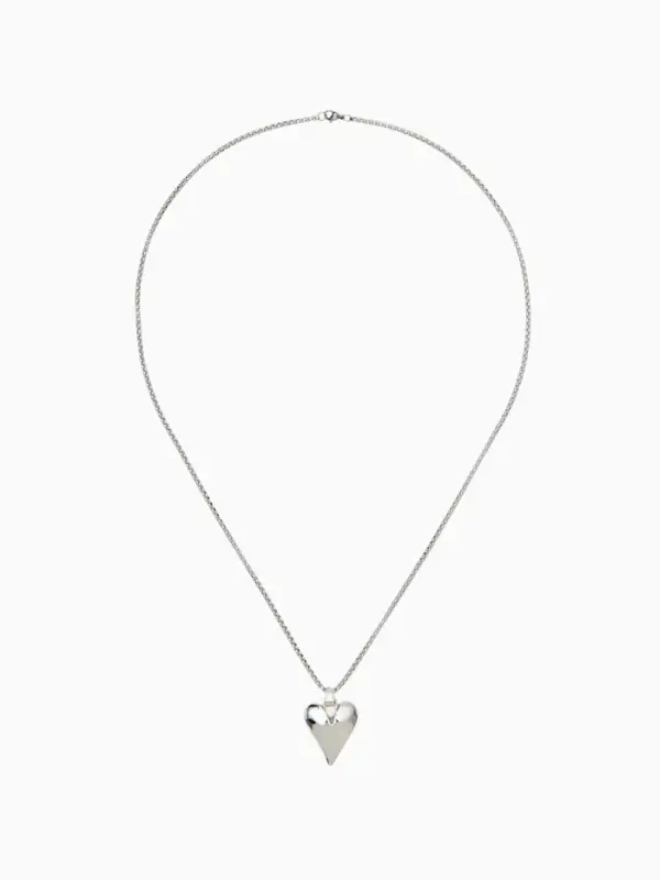 Кулон на цепочке &laquo;Сердце&raquo;, вытянутое, цвет серебро, 70 см
