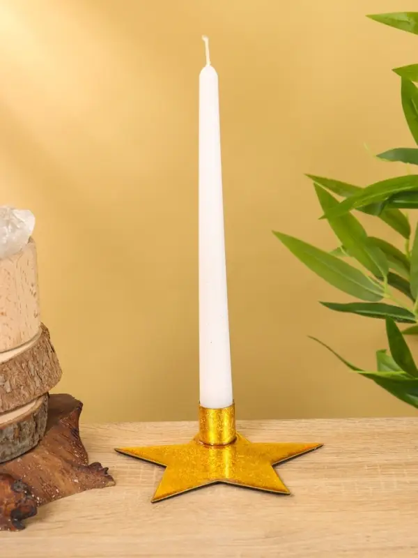 Подсвечник на 1 свечу "Звезда" золотая 13х12х3 см