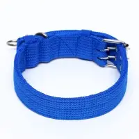Ошейник четырехслойный, 65&times;4 см, ОШ 54-60 см, с вертлюгом, полиэстер, синий