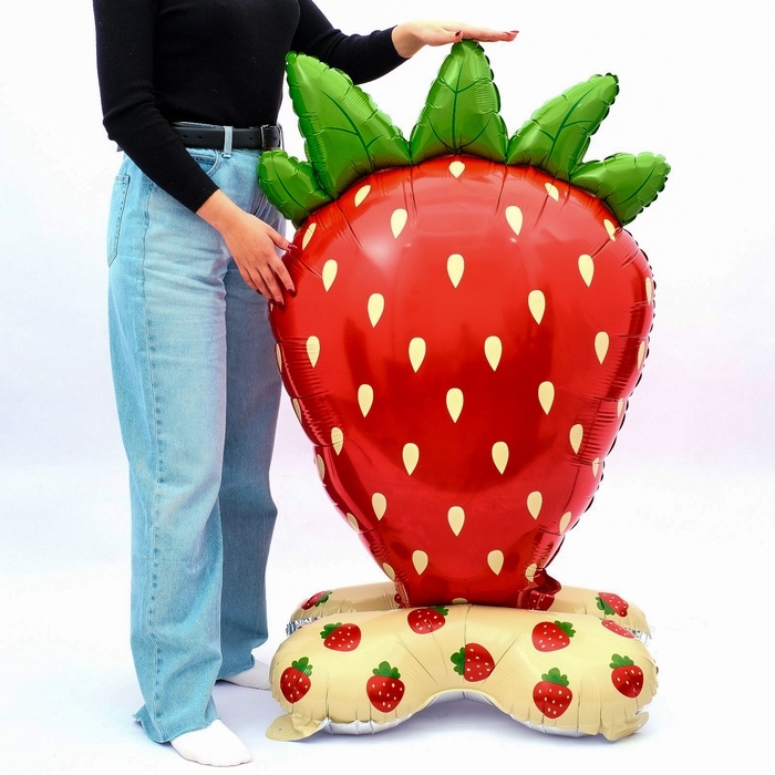 Шар фольгированный 46 Шар фольгированный 46" "Клубника", на подставке