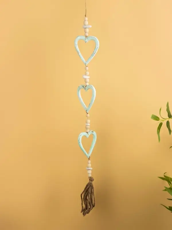 Подвеска декоративная Подвеска декоративная "Сердечки" дерево, камень 13х3х100 см