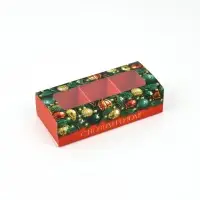 Коробка под 3 конфеты с ячейками «Ёлочные шары», 13,3 × 3,3 × 5,8 см