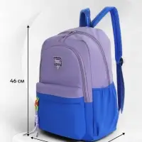 Рюкзак молодёжный на молнии, с карманами, двухцветный, размер 31&times;15&times;46 см, сиреневый