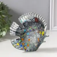 Сувенир стекло "Плоская пятнистая рыбка" под муранское стекло 6,5х16х13 см