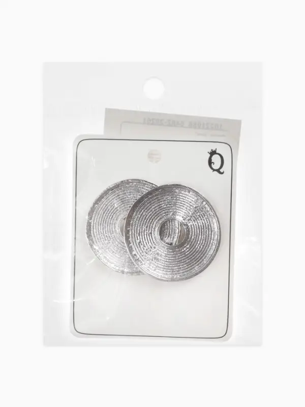 Серьги клипсы для ушей QF &laquo;Диск&raquo;, цвет серебро