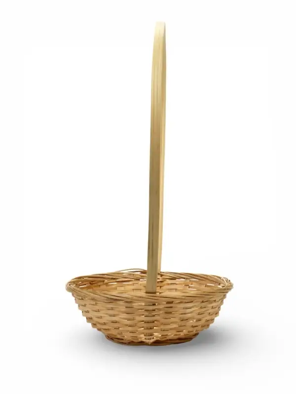 Корзина плетеная 20 х 20 х _ см, ручка h=21 см натуральный (К 1224600)