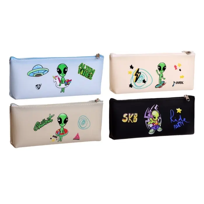 Пенал школьный Calligrata &laquo;Инопланетянин&raquo;, на молнии, 1 отделение, с рисунком, МИКС