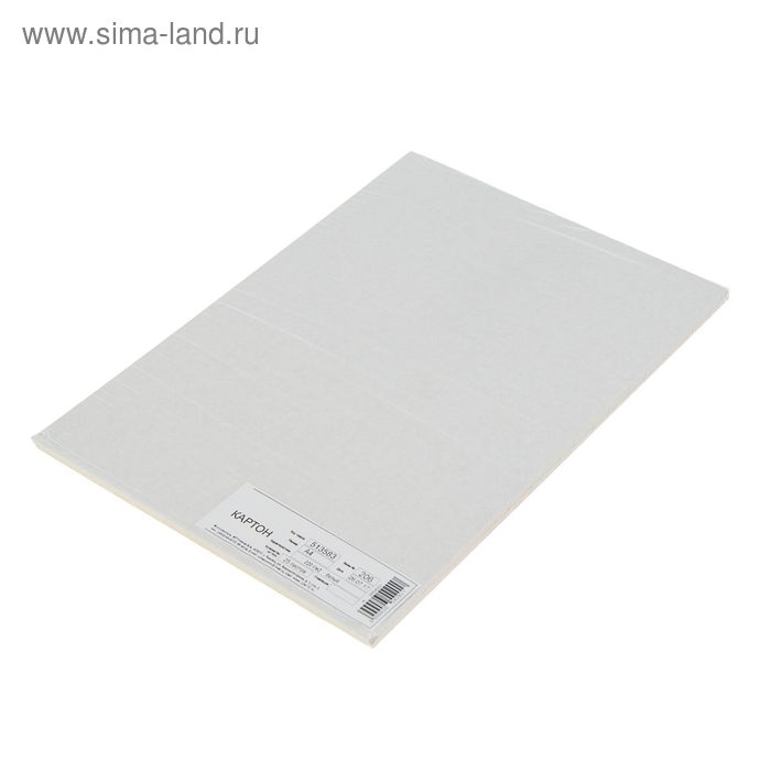 Картон белый А4 (21×30 см), 50 листов, немелованный, 0.35 мм, 260 г/м² Картон белый А4 (21×30 см), 50 листов, немелованный, 0.35 мм, 260 г/м²