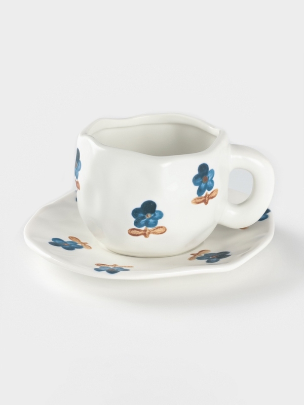 Чайная пара Доляна «Гводика», чашка 220 мл, блюдце d=16 см, ручная роспись, керамика, белая Чайная пара Доляна «Гводика», чашка 220 мл, блюдце d=16 см, ручная роспись, керамика, белая