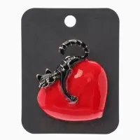 Брошь &laquo;Кот мартовский&raquo;, красно-чёрная в золоте