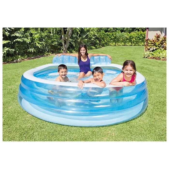 Бассейн надувной с подголовником 229 х 218 х 79 см, от 6 лет, 57190NP Бассейн надувной с подголовником 229 х 218 х 79 см, от 6 лет, 57190NP