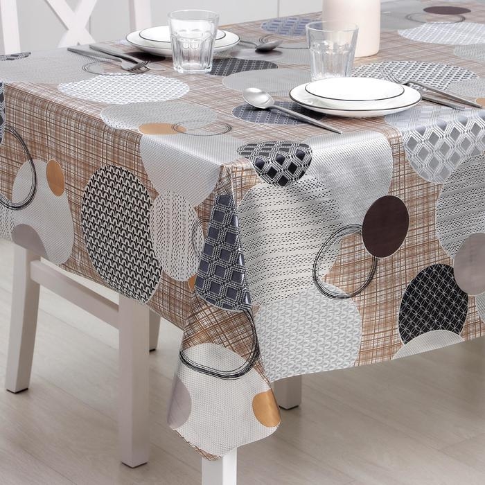 Клеёнка на стол на тканевой основе «Пузыри», рулон 20 метров, ширина 137 см, толщина 0,25 мм, цвет серый Клеёнка на стол на тканевой основе «Пузыри», рулон 20 метров, ширина 137 см, толщина 0,25 мм, цвет серый