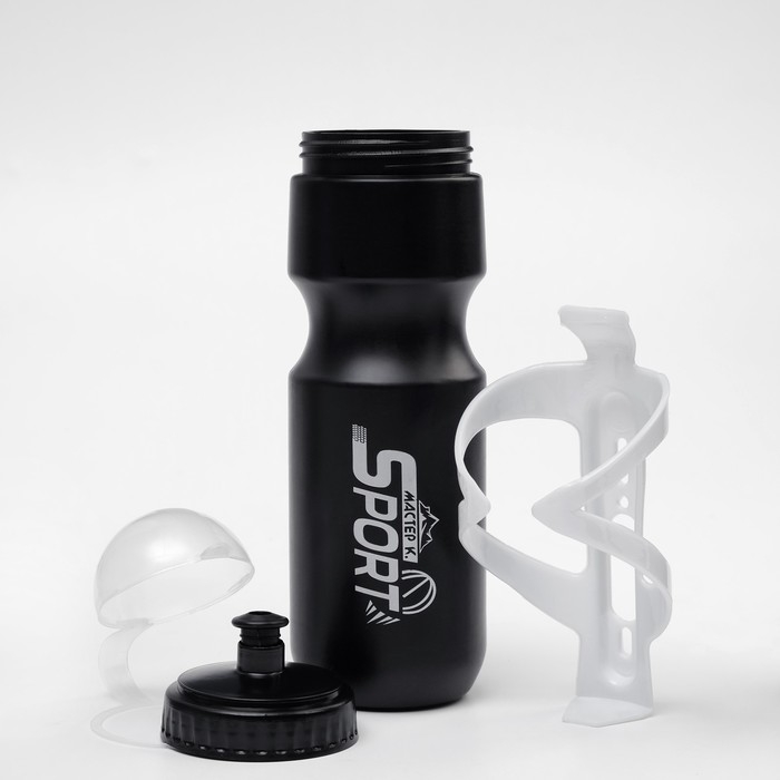 Бутылка для воды велосипедная, 750 мл, "Мастер К.", с креплением, чёрная