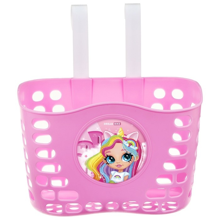 Корзинка детская на велосипед, розовая
