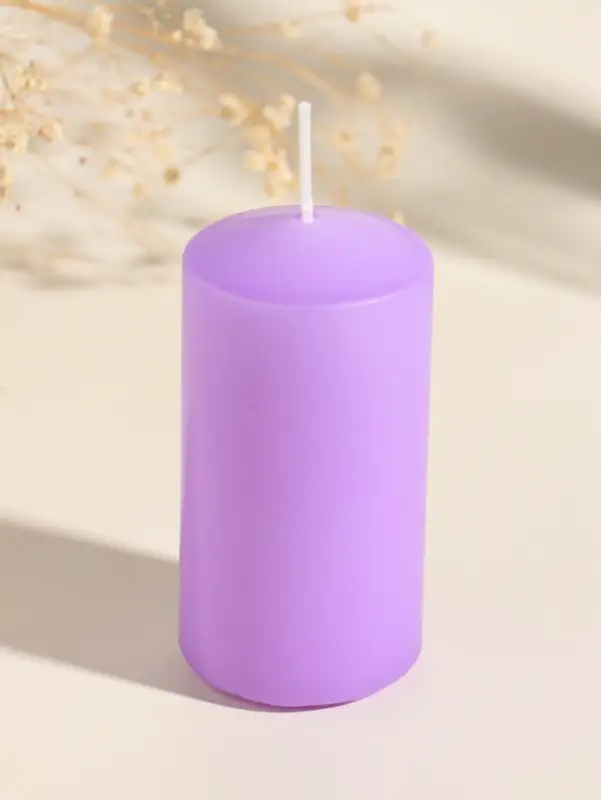 Свеча пасхальная столбик "ХВ" 5х10 см, сиреневый