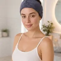 Повязка на голову для умывания и макияжа LoveLife, 9&times;60 см, микрофибра, серая