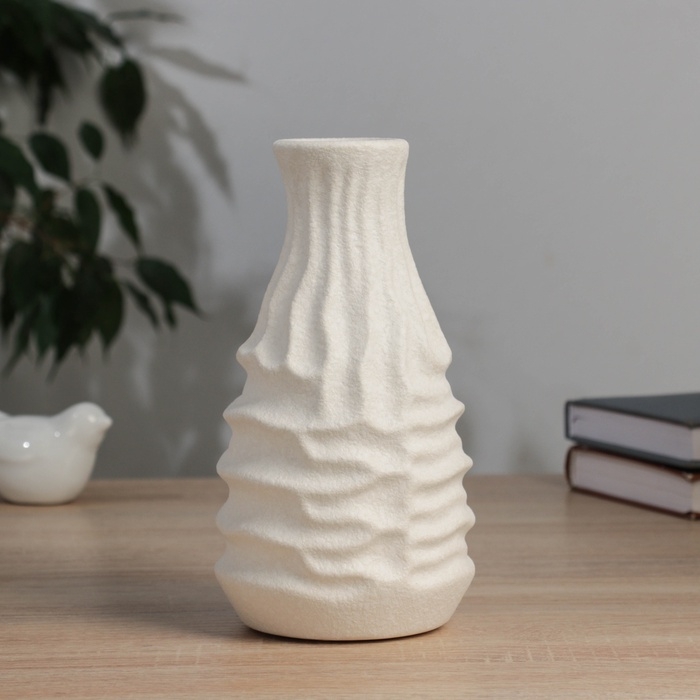 Керамическая ваза декоративная настольная «Нейтен», для цветов, сухоцветов, d-5 см, 20×10.5 см, белый Керамическая ваза декоративная настольная «Нейтен», для цветов, сухоцветов, d-5 см, 20×10.5 см, белый