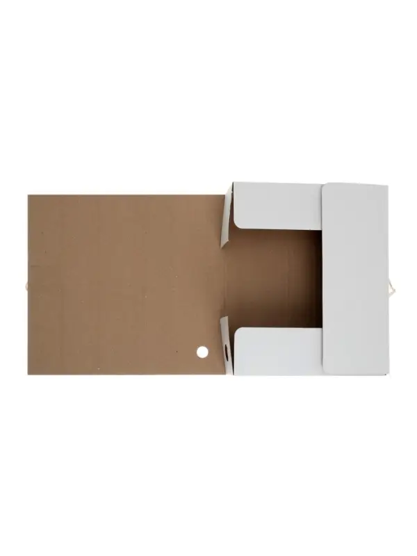 Папка архивная с завязками, микрогофрокартон, 80 мм, белый, до 750 л