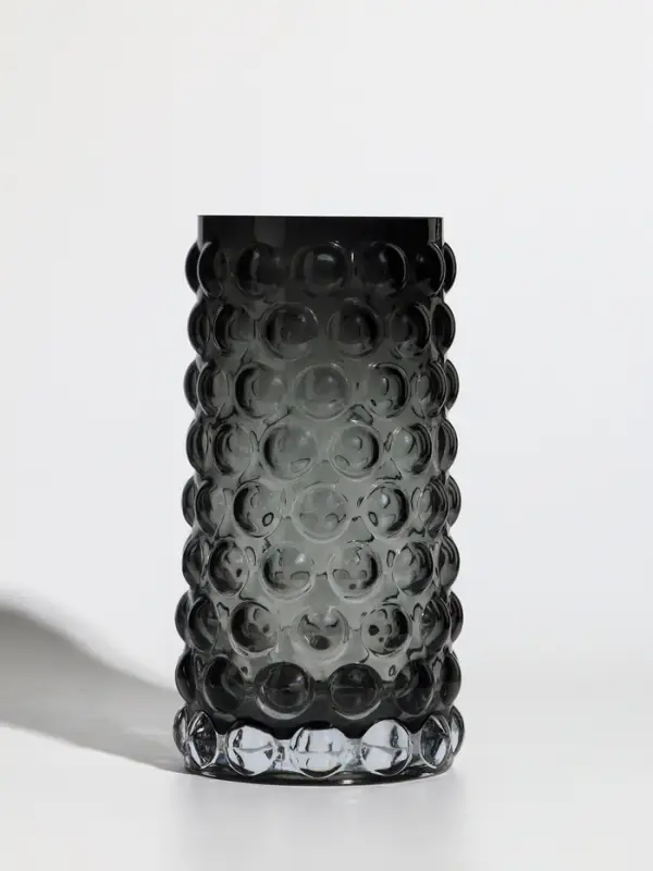 Ваза стекло настольная  Ваза стекло настольная "Валери" шарики, 23х11 см, серый