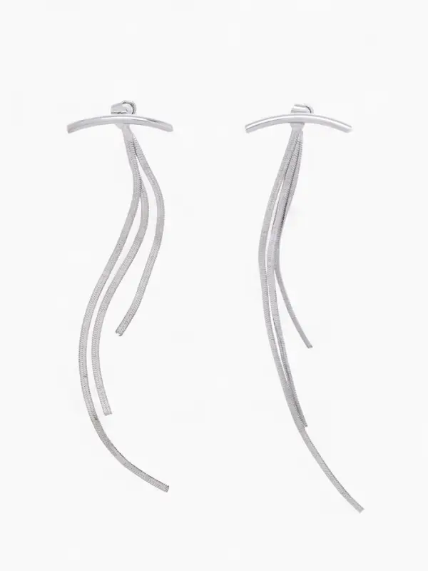Серьги висячие &laquo;Дуга&raquo;, водопад, цвет серебро, 11 см