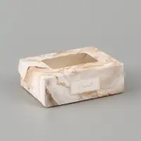 Коробка подарочная с окном &laquo;Мрамор&raquo;, 10&times;8&times;3.5 см, самосборная