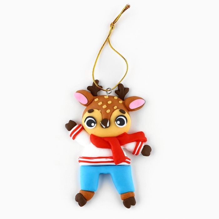 Ёлочная игрушка новогодняя «Олененок», на Новый год, 6 х 9,3 см Ёлочная игрушка новогодняя «Олененок», на Новый год, 6 х 9,3 см