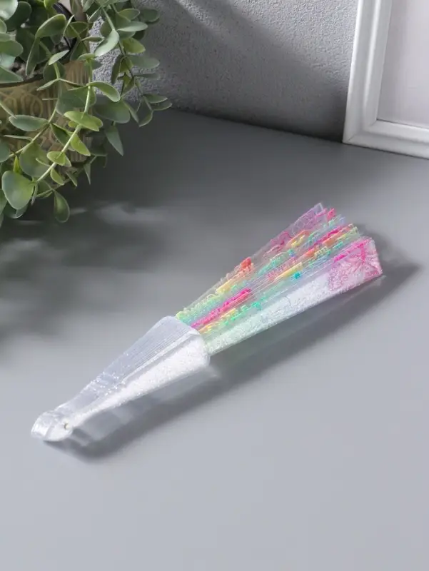 Веер складной пластик &laquo;Рой бабочек&raquo;, блеск, 23 см