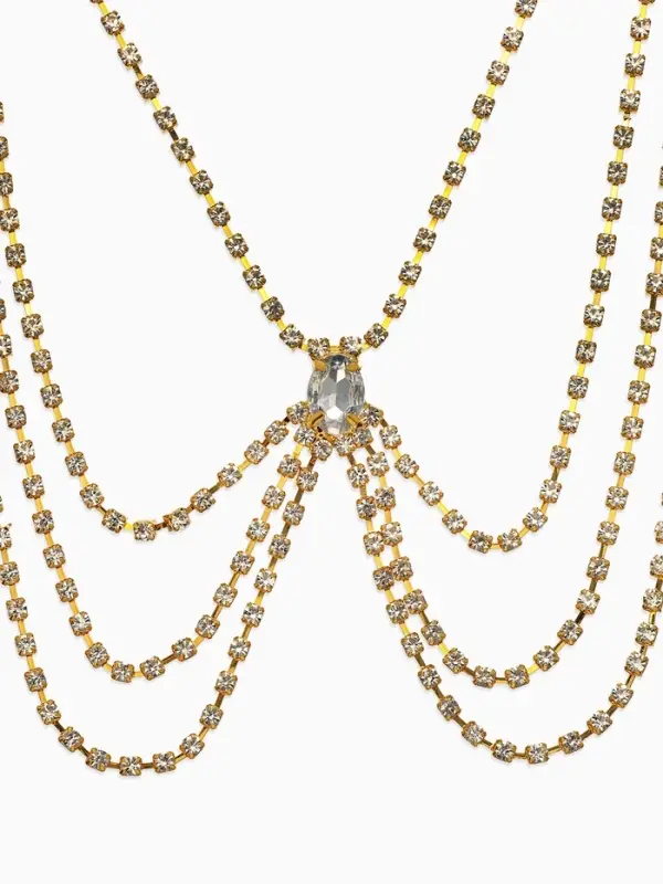 Цепочка на бедро бодичейн  Цепочка на бедро бодичейн "Шахерезада" со стразами, цвет белый в золоте