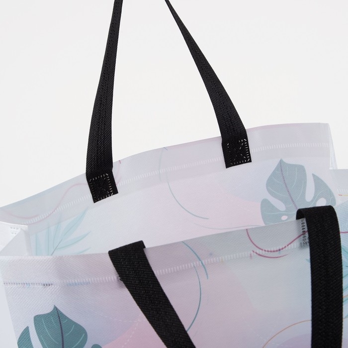 Сумка хозяйственная без застёжки, цвет белый/розовый Сумка хозяйственная без застёжки, цвет белый/розовый