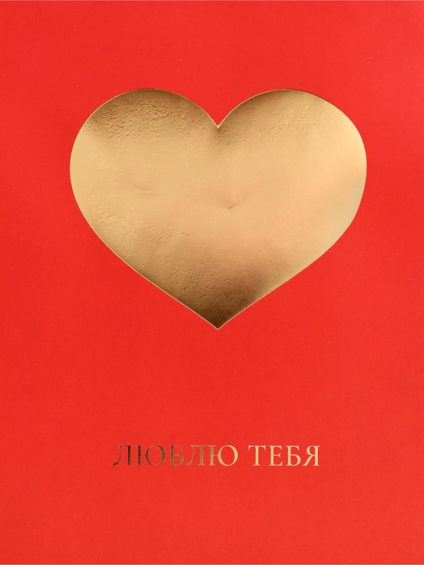 Пакет подарочный горизонтальный "Люблю тебя", 40 × 31 × 14 см