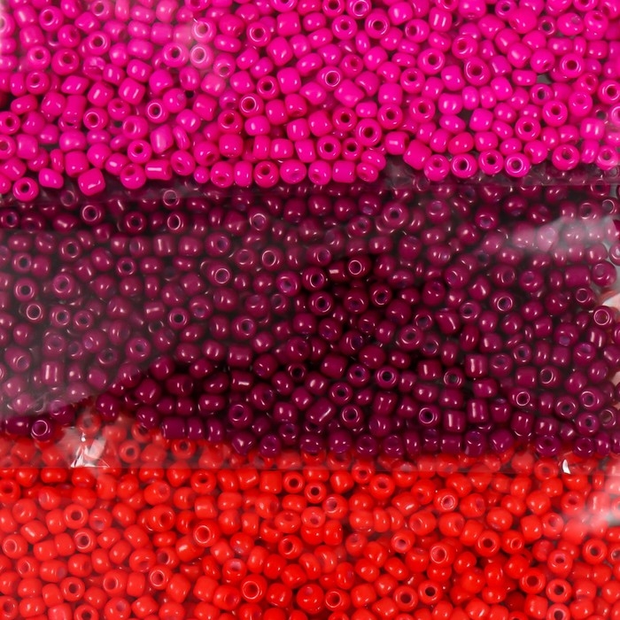 Бисер круглый 12/0  Бисер круглый 12/0 "Палитра розового" 5 цветов х 20 гр 20х8х0,7 см